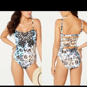 Kenneth Cole New York Black and White Asymmetrical Tank Top